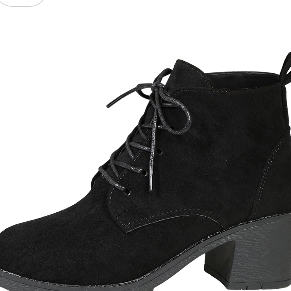 New in box micro suede lace up booties